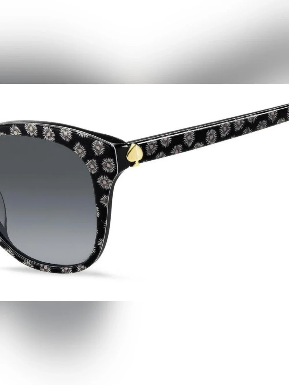 Kate Spade Bianka 52mm Gradient CatEye Sunglasses-Black Pattern/Grey Shaded New